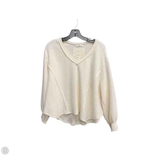 Top Long Sleeve By Blu Pepper In Cream, Size: S