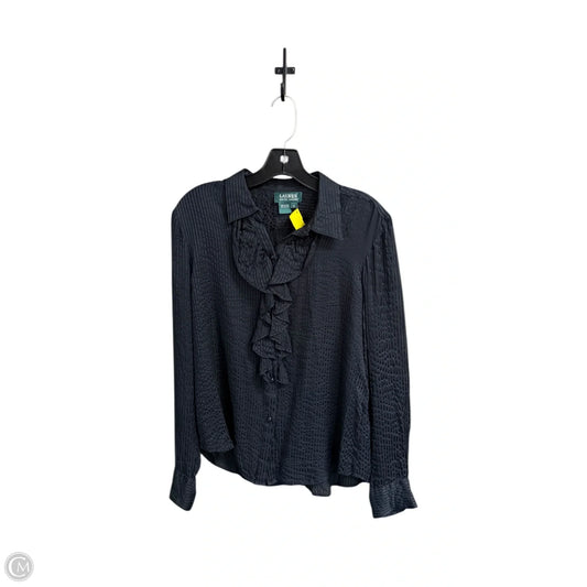 Top Long Sleeve By Lauren By Ralph Lauren In Black, Size: L