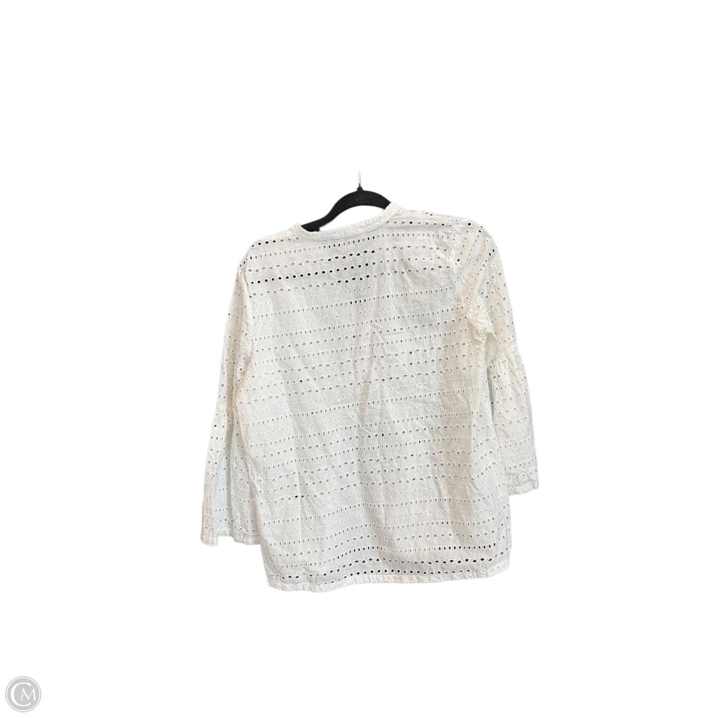 Top Long Sleeve By Loft In White, Size: S