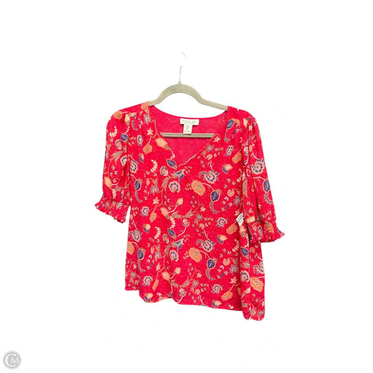 Top Short Sleeve By Rachel Zoe In Floral Print, Size: S