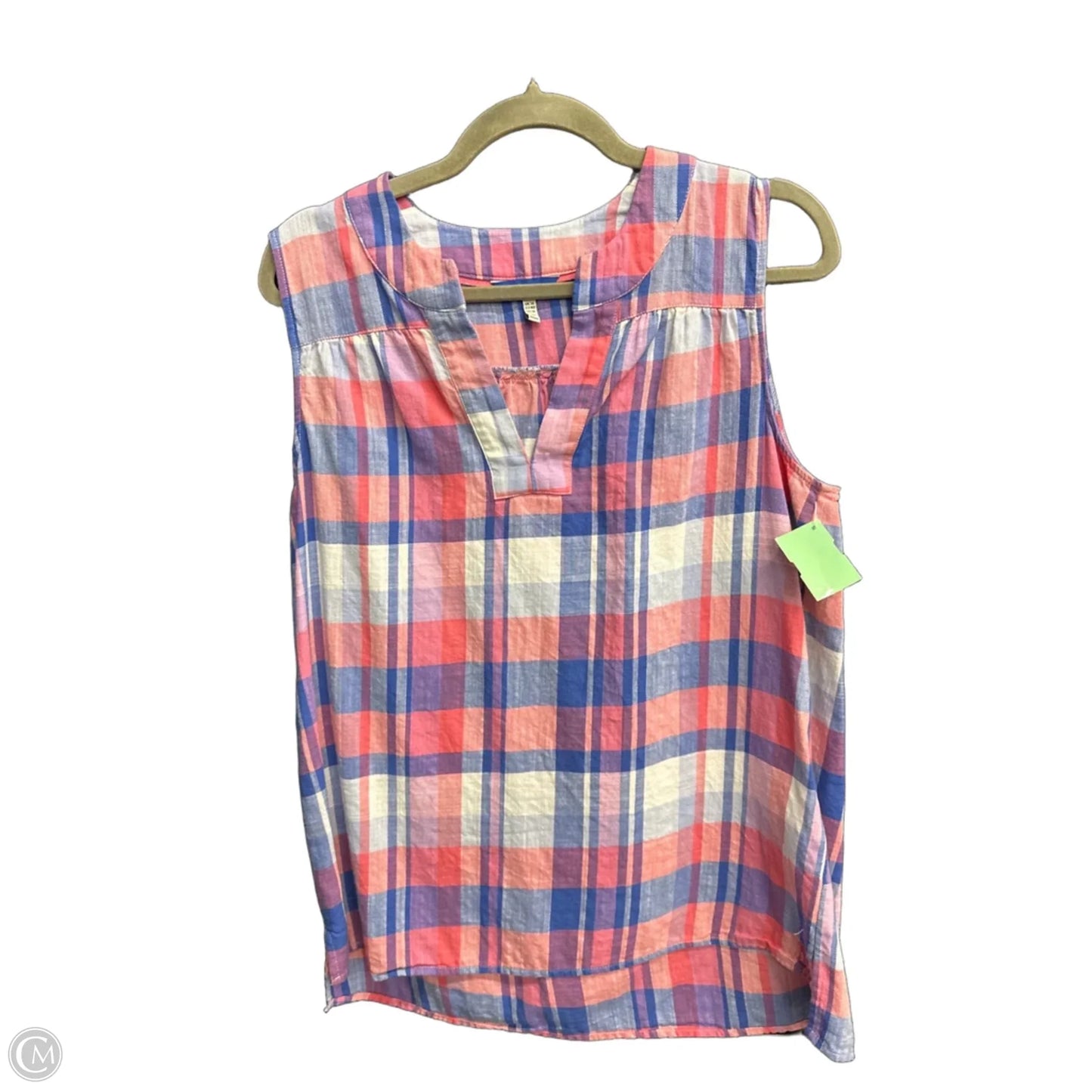 Top Sleeveless By Clothes Mentor In Plaid Pattern, Size: Xl