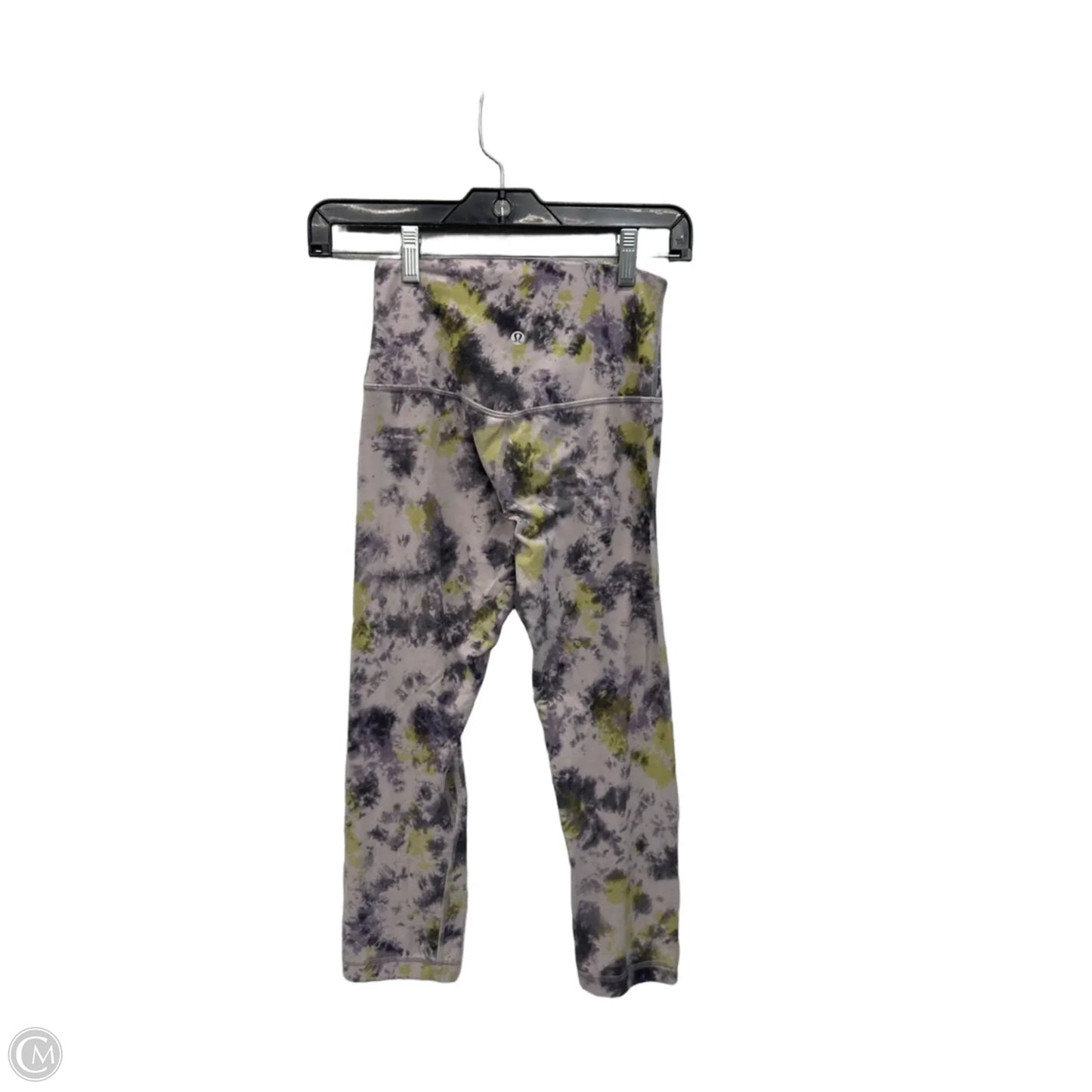 Athletic Leggings By Lululemon In Green & Grey, Size: S