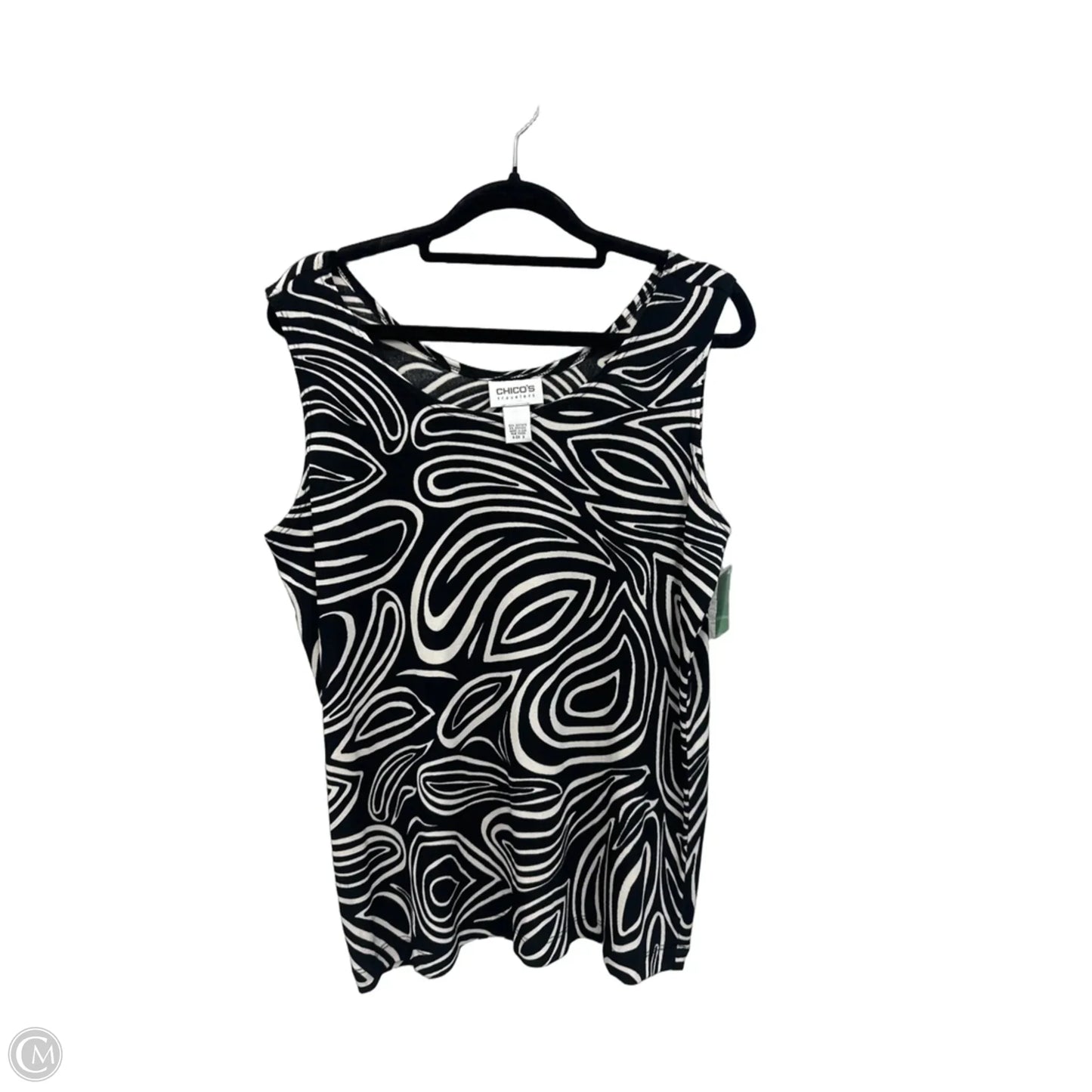 Top Sleeveless By Chicos In Black & White, Size: Xs