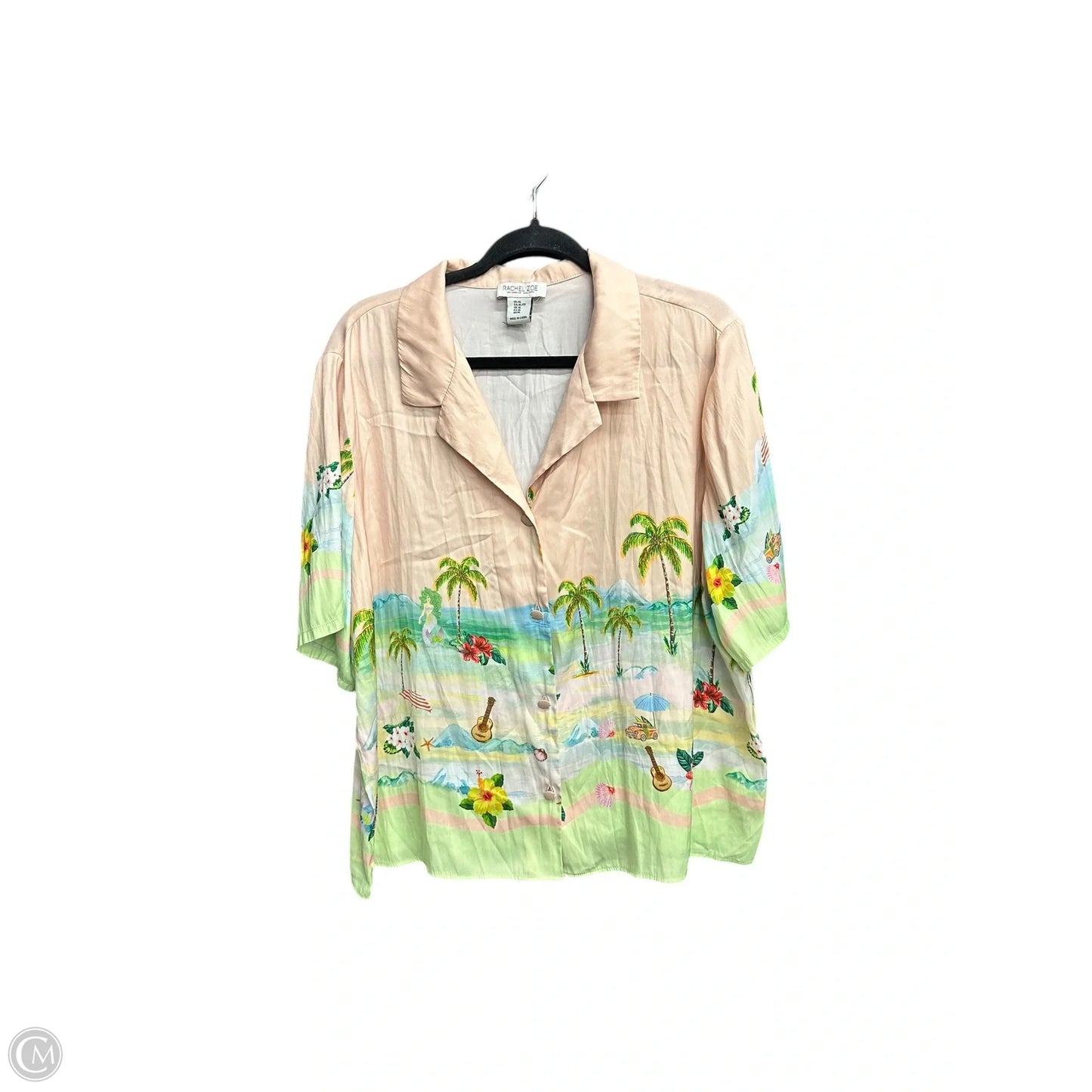 Top Short Sleeve By Rachel Zoe In Tropical Print, Size: Xl
