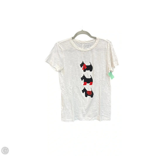 Top Short Sleeve By Loft In Cream, Size: S