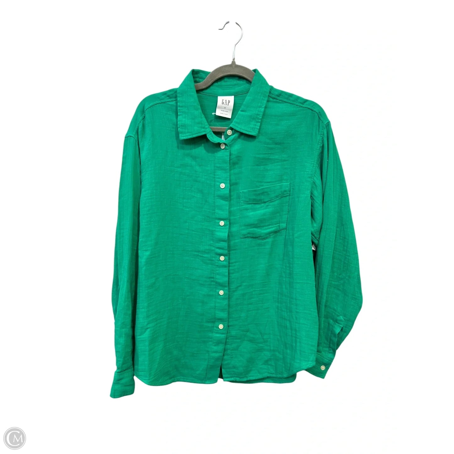 Top Long Sleeve By Gap In Green, Size: M