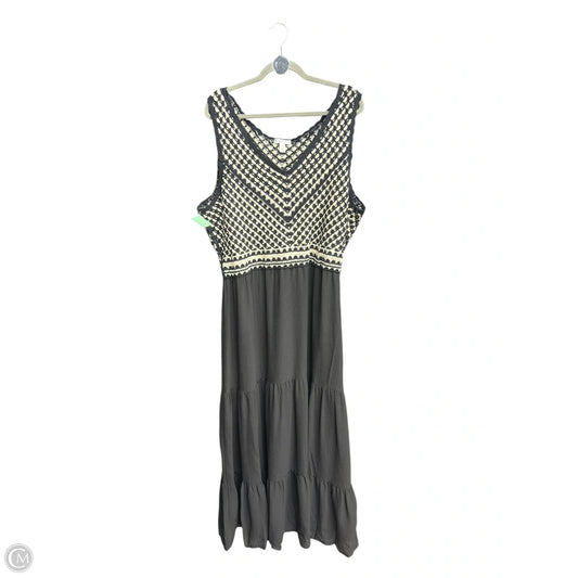 Dress Casual Maxi By Nine West In Black & Cream, Size: Xl