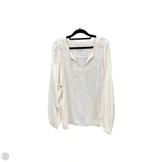 Top Long Sleeve By Loft In Cream, Size: M