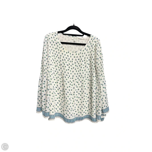 Top Long Sleeve By Max Studio In Cream, Size: L