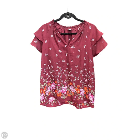 Top Short Sleeve By Old Navy In Maroon, Size: L
