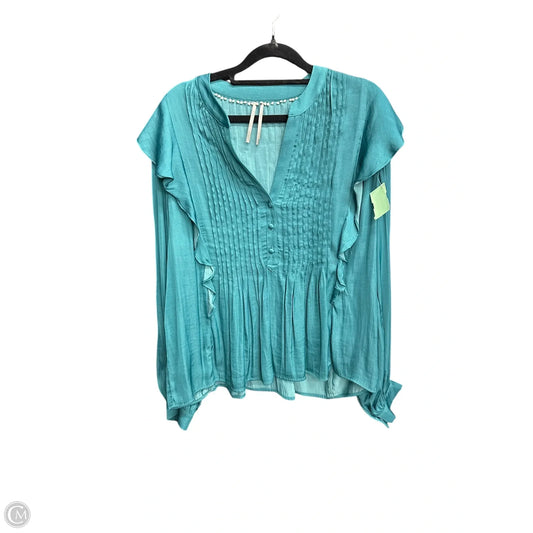 Top Long Sleeve By Anthropologie In Green, Size: M