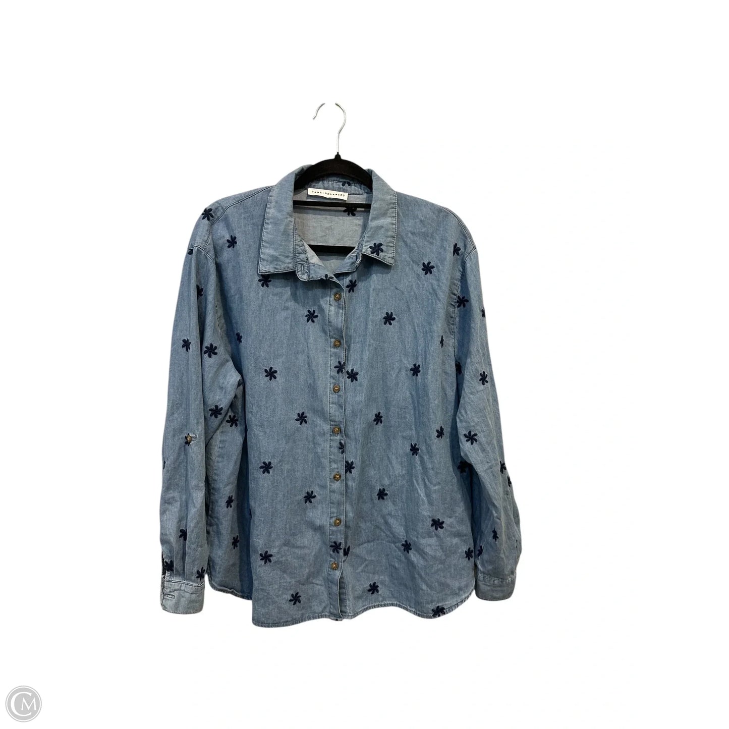 Top Long Sleeve By Jane And Delancey In Blue Denim, Size: Xl