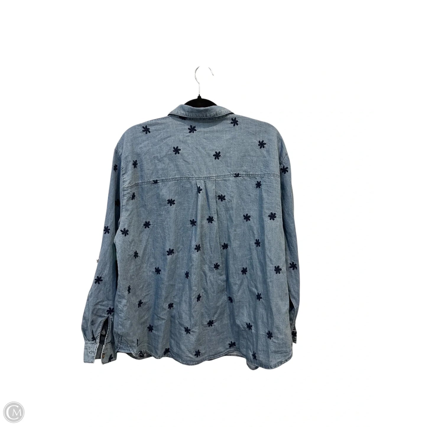 Top Long Sleeve By Jane And Delancey In Blue Denim, Size: Xl