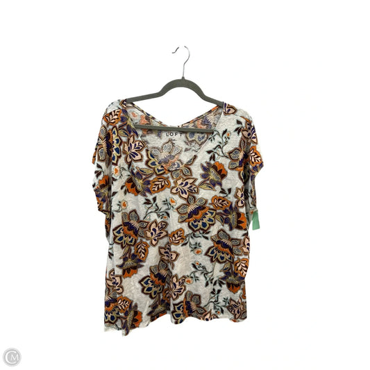 Top Short Sleeve By Loft In Paisley Print, Size: Xl