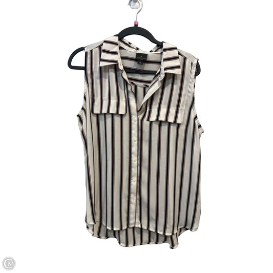 Top Sleeveless By Worthington In Striped Pattern, Size: Lp