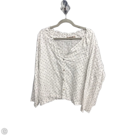 Top Long Sleeve By Flax In Polkadot Pattern, Size: L