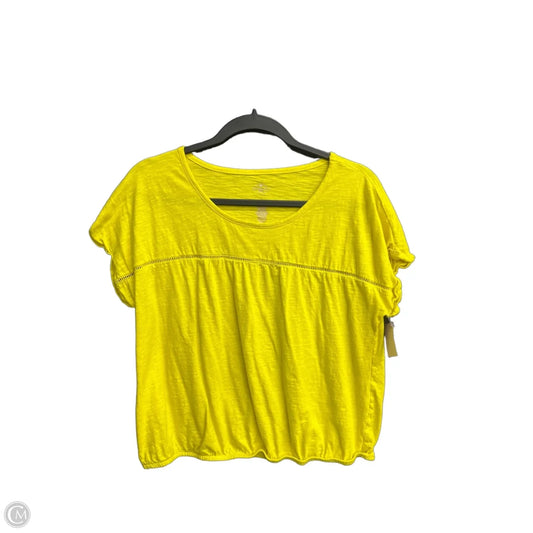 Top Short Sleeve By St Johns Bay In Yellow, Size: M