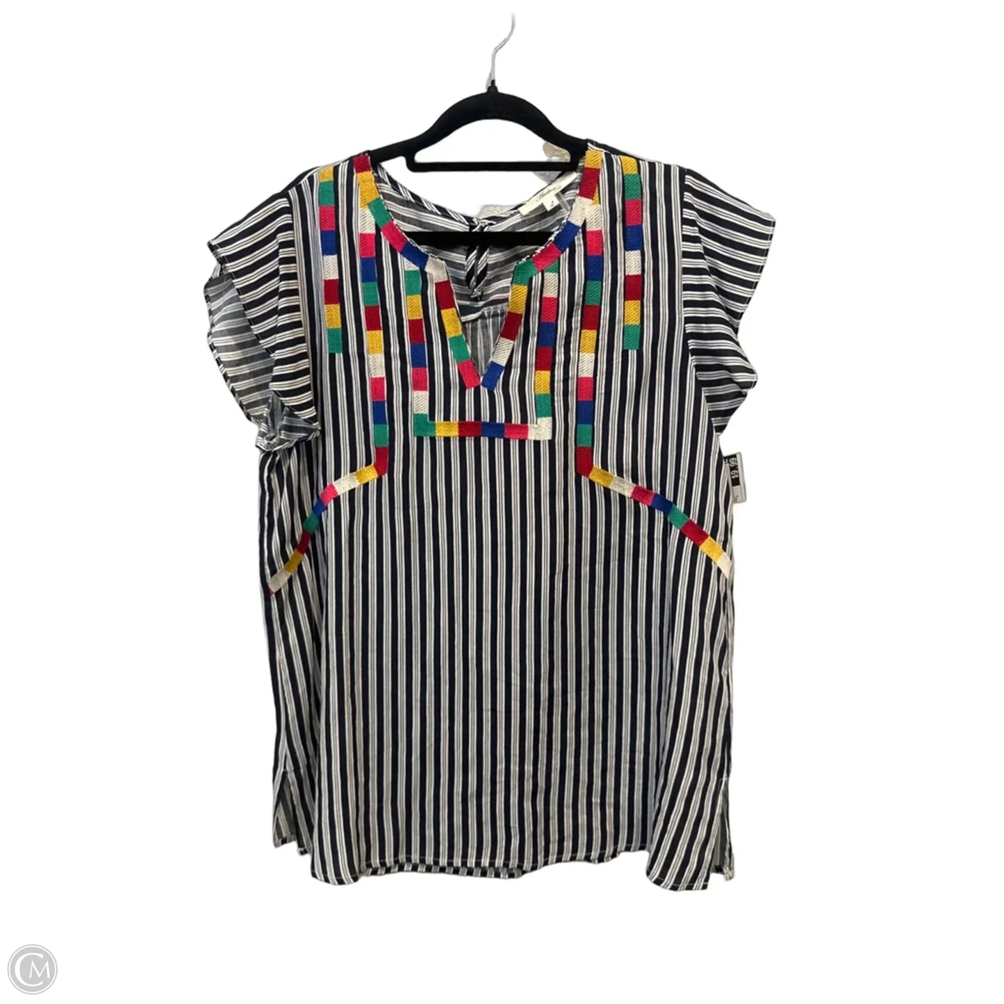 Top Short Sleeve By Andree By Unit In Black & White, Size: L