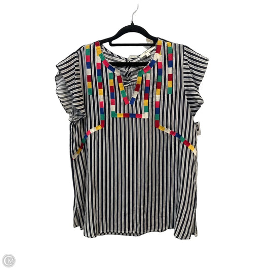 Top Short Sleeve By Andree By Unit In Black & White, Size: L