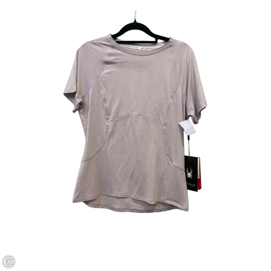 Athletic Top Short Sleeve By Spyder In Purple & White, Size: M