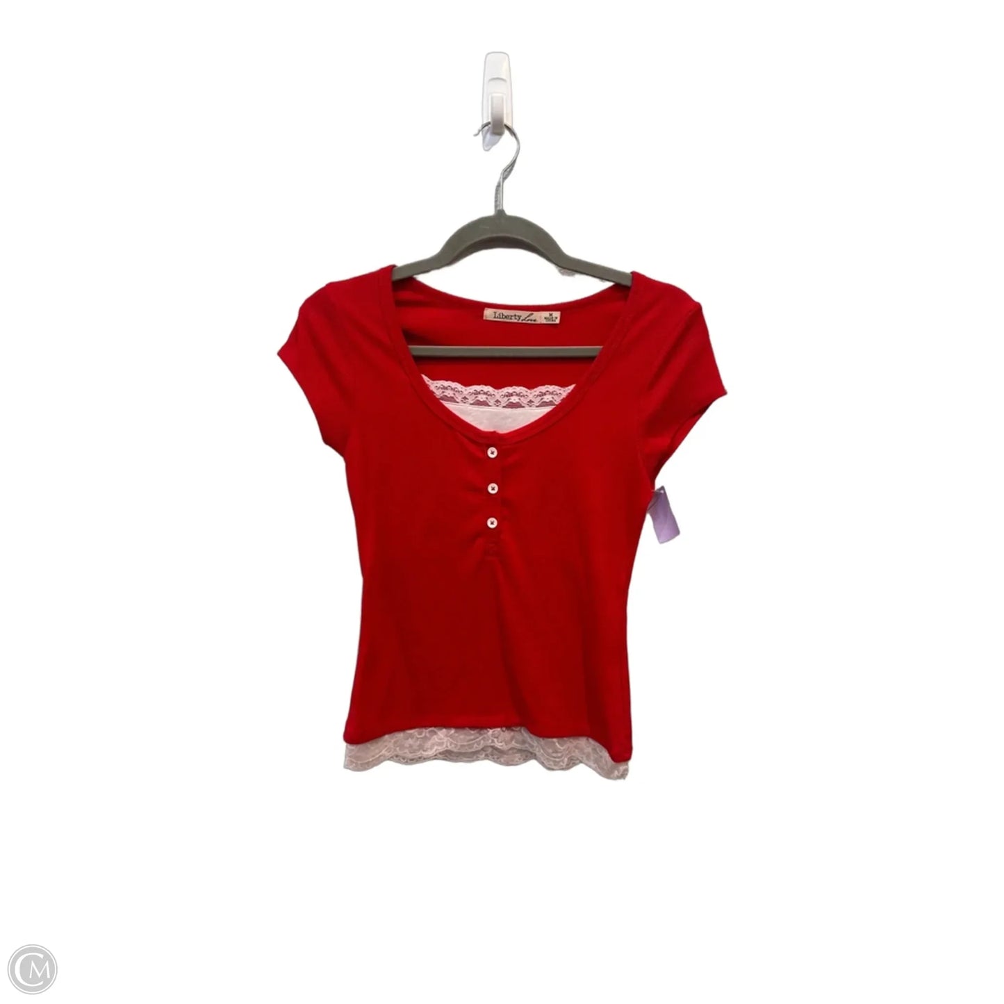 Top Short Sleeve By Liberty Love In Red, Size: M