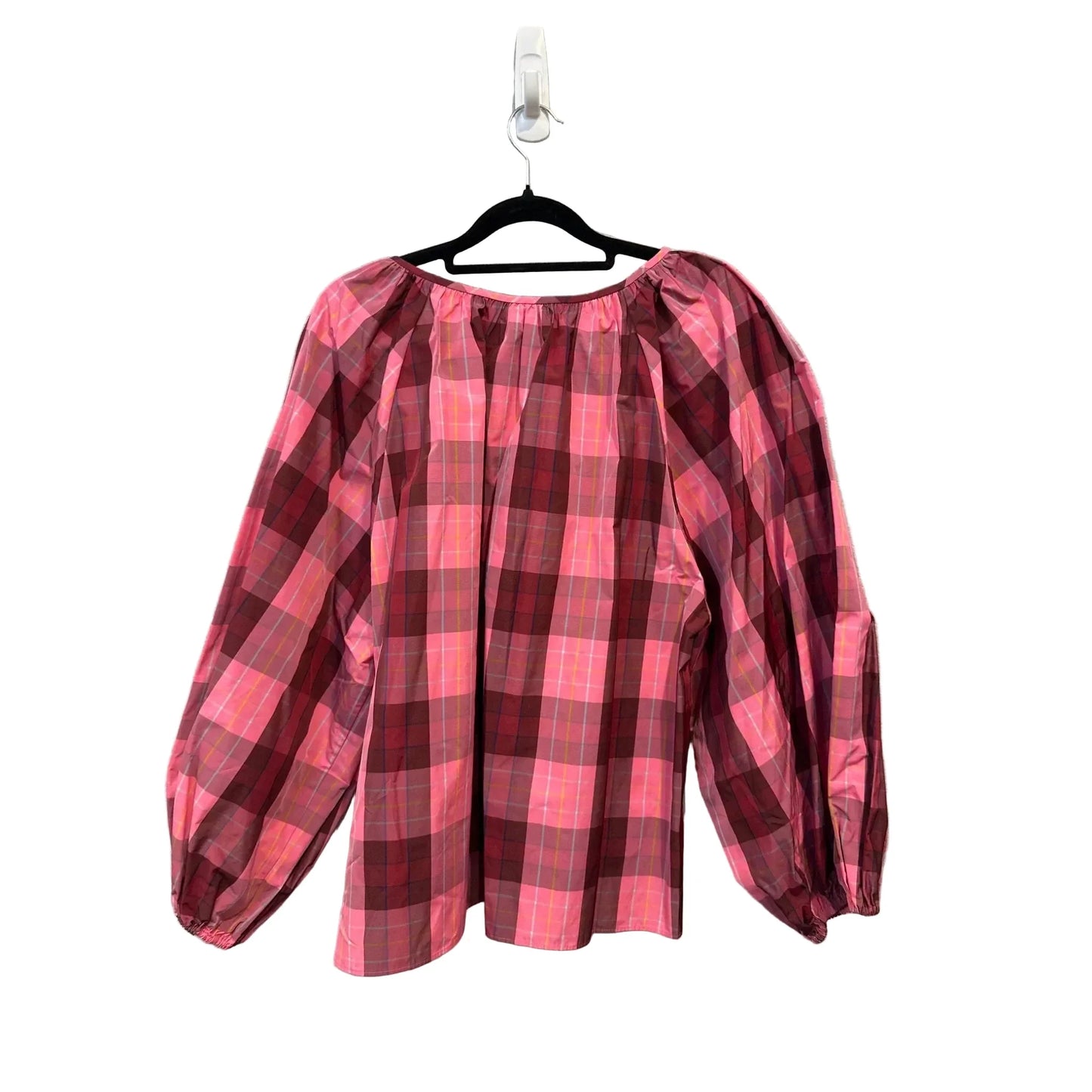 Top Long Sleeve Designer By Kate Spade In Plaid Pattern, Size: L
