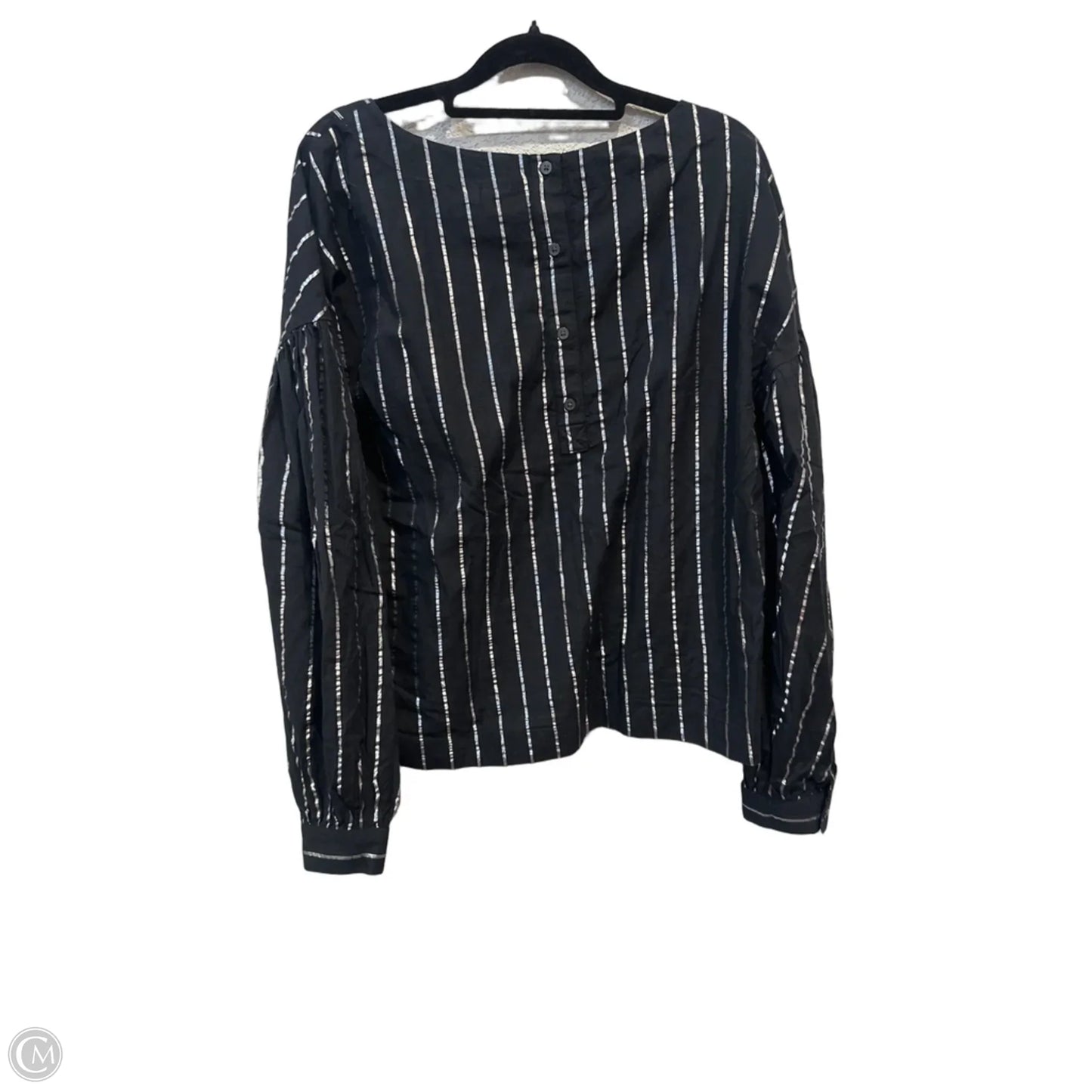 Top Long Sleeve By Gap In Black & Silver, Size: S