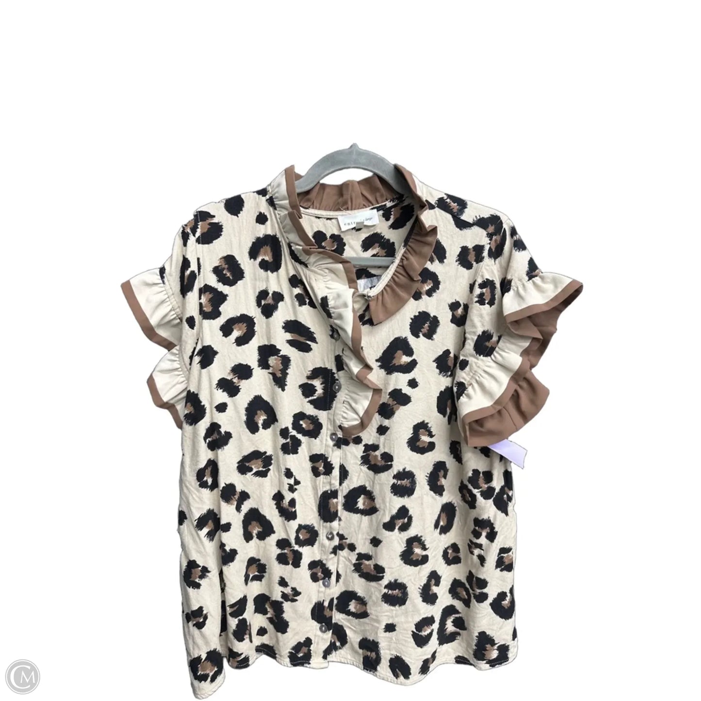 Top Short Sleeve By Entro In Leopard Print, Size: Xl