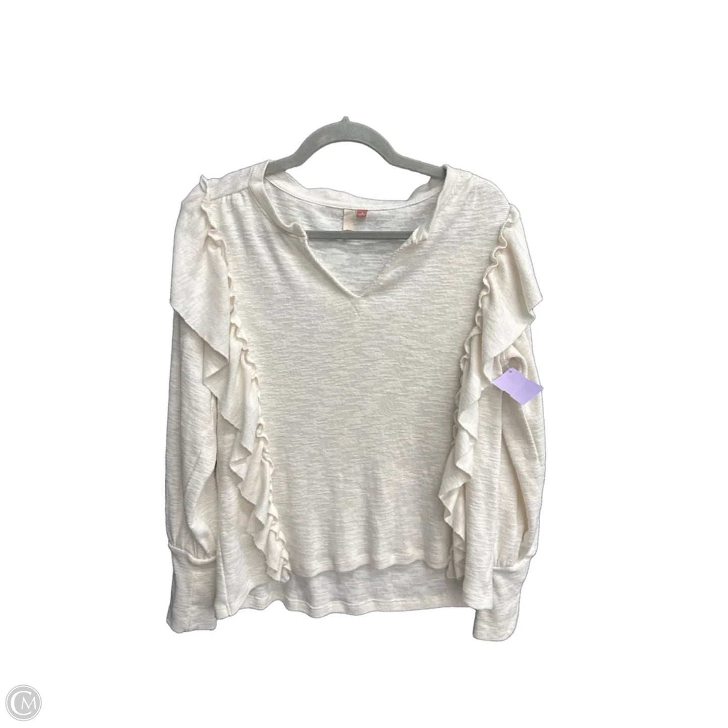 Top Long Sleeve By Pilcro In Cream, Size: S