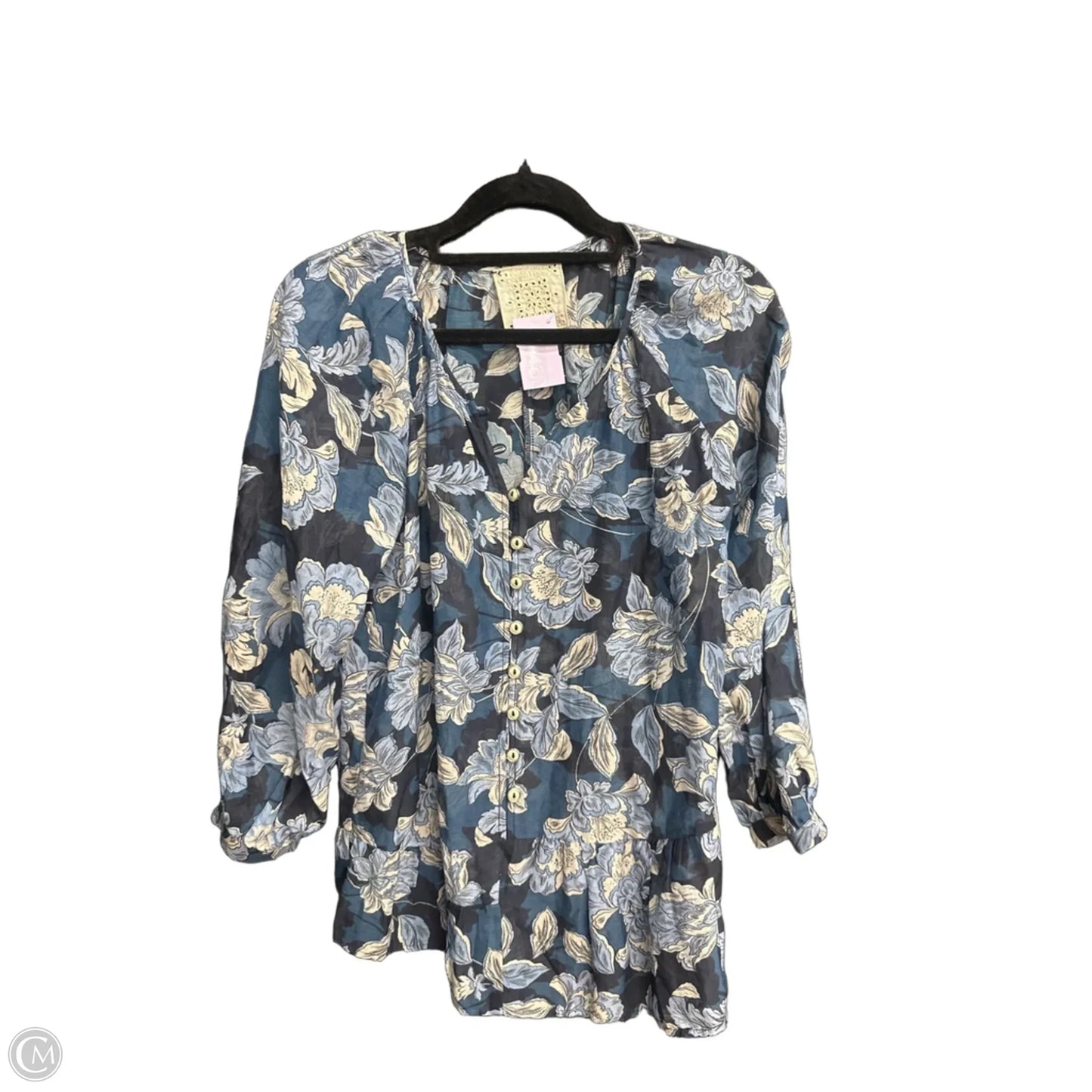 Top Short Sleeve By Johnny Was In Floral Print, Size: Xs