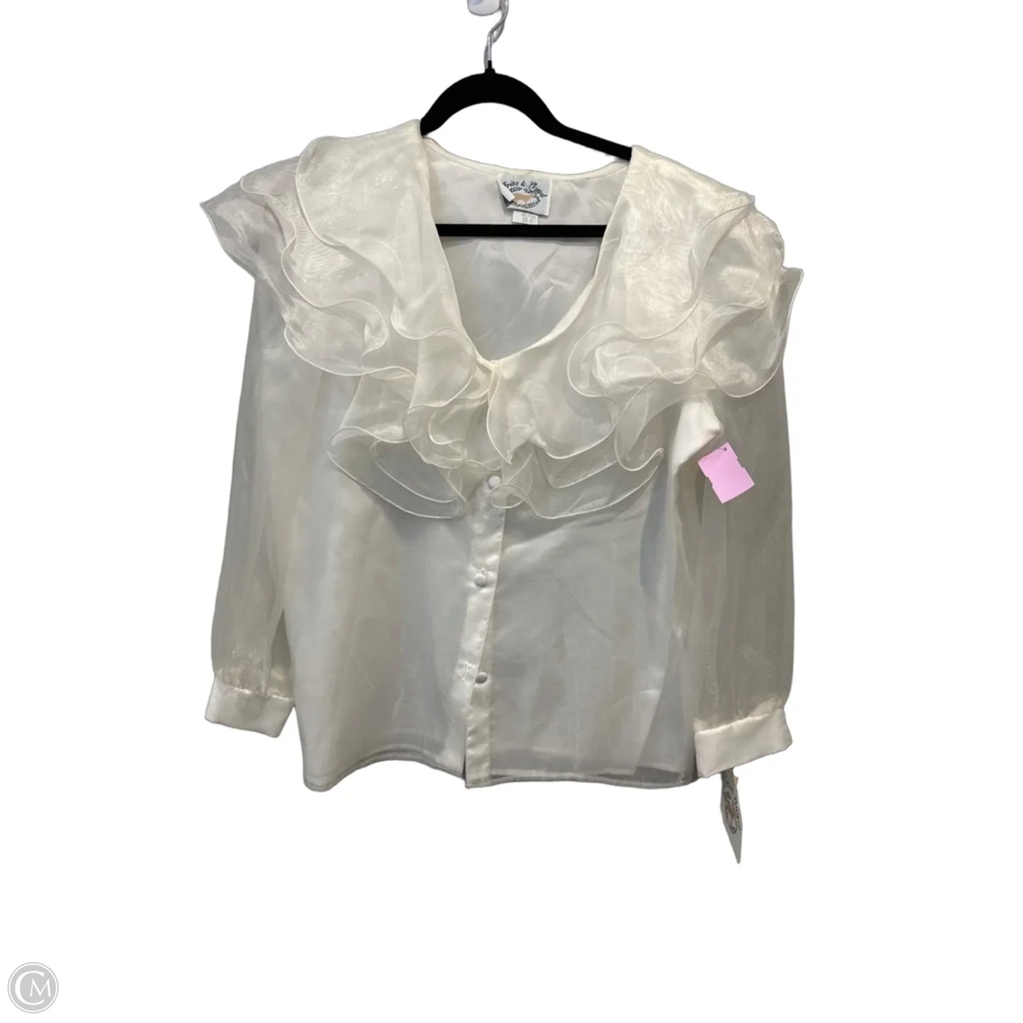 Top Long Sleeve By Clothes Mentor In Ivory, Size: L