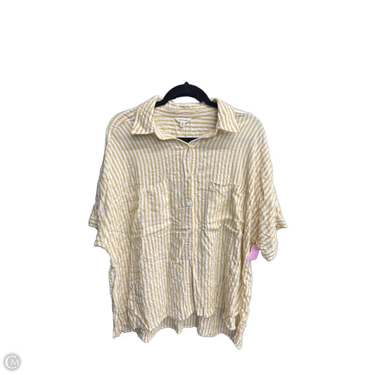 Top Short Sleeve By Max Studio In Striped Pattern, Size: Xl