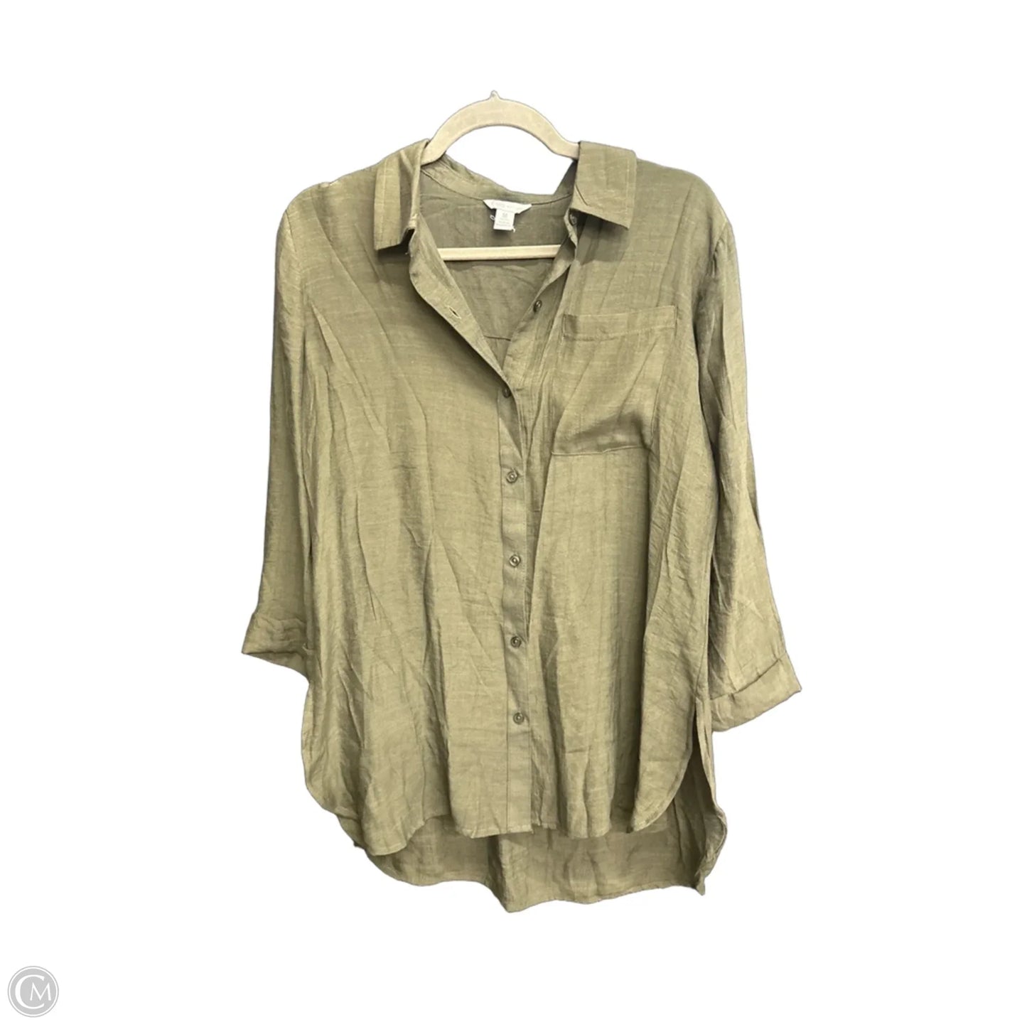 Top Long Sleeve By Cato In Green, Size: M