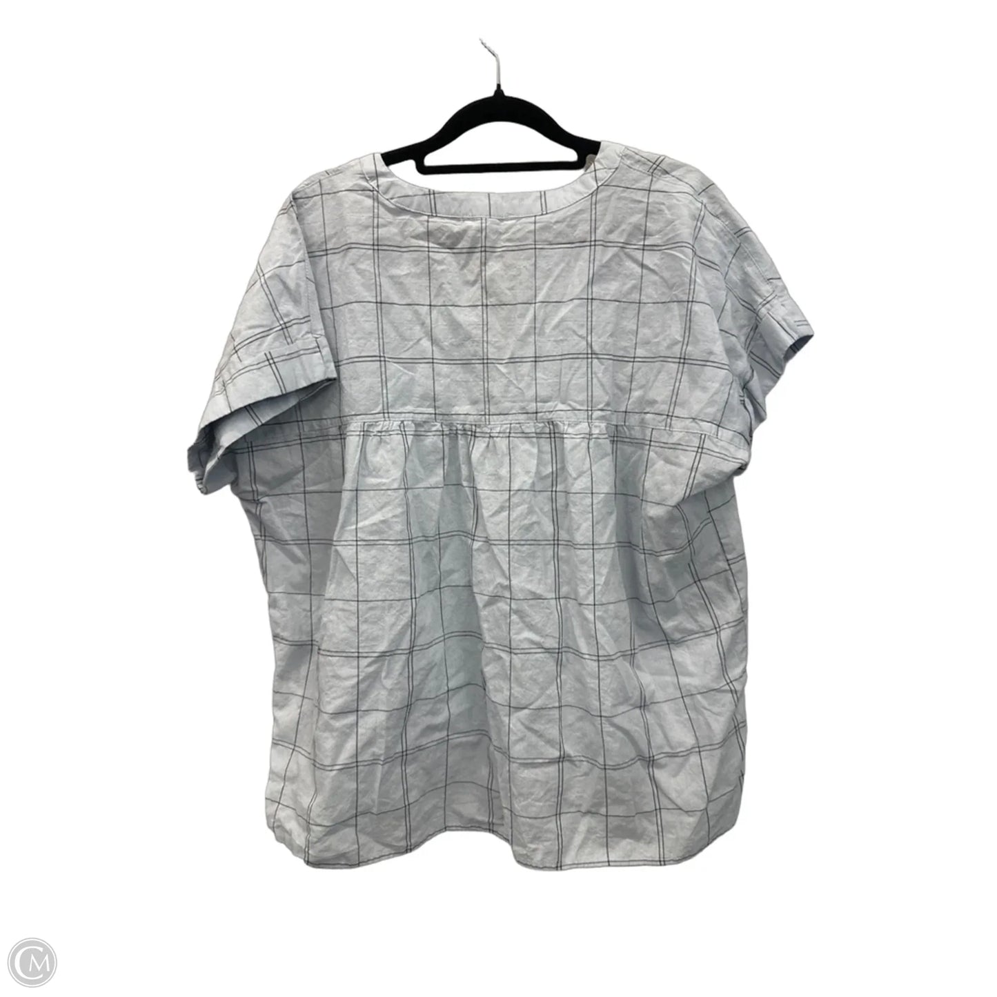 Top Short Sleeve By Blu Pepper In Black & Blue, Size: L
