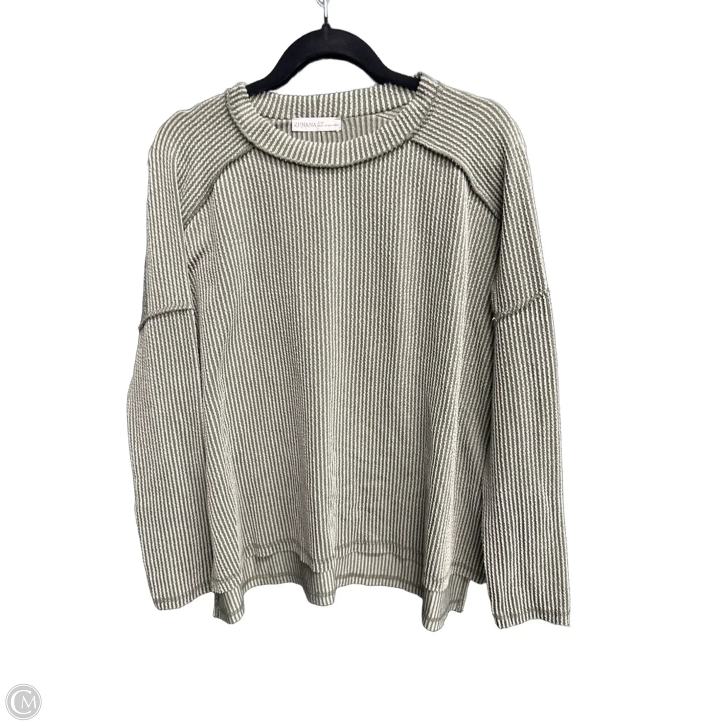 Top Long Sleeve By Zenana In Green, Size: S