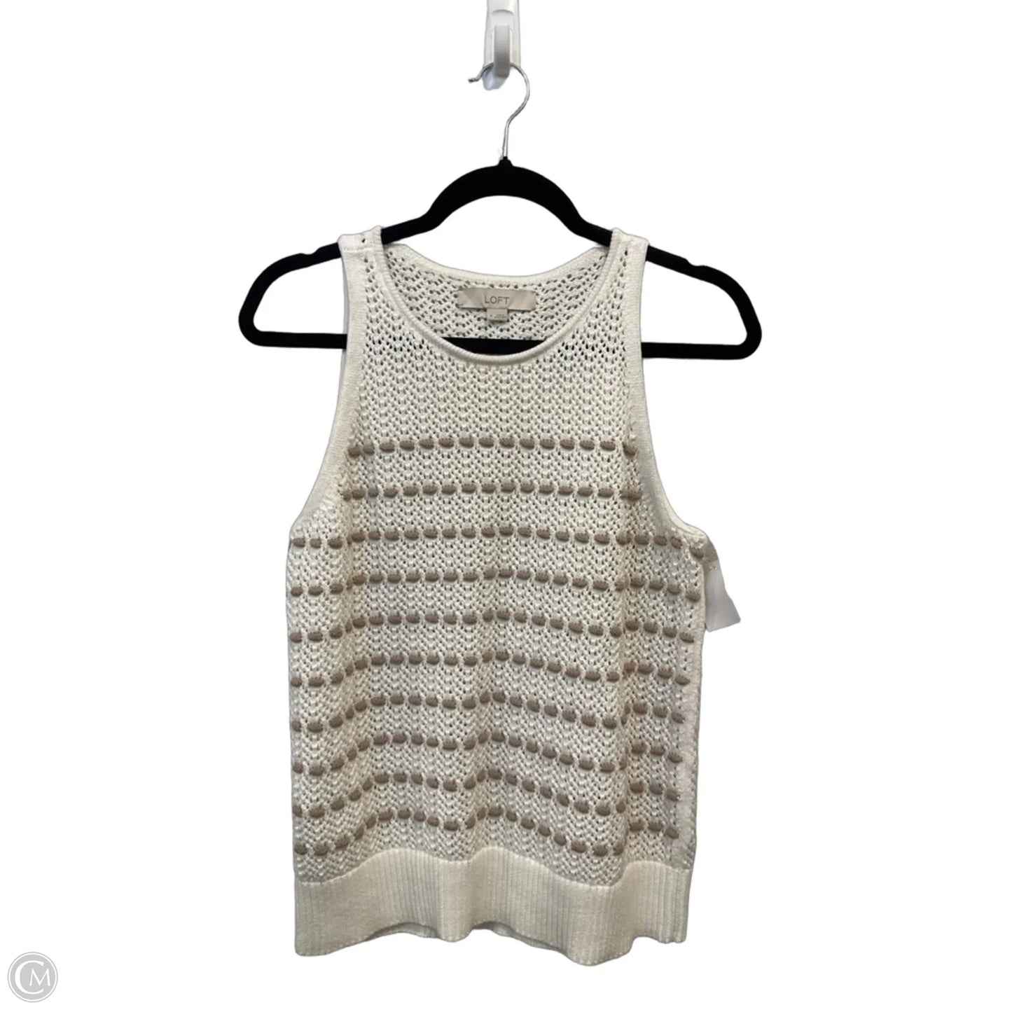 Top Sleeveless By Loft In Cream, Size: M