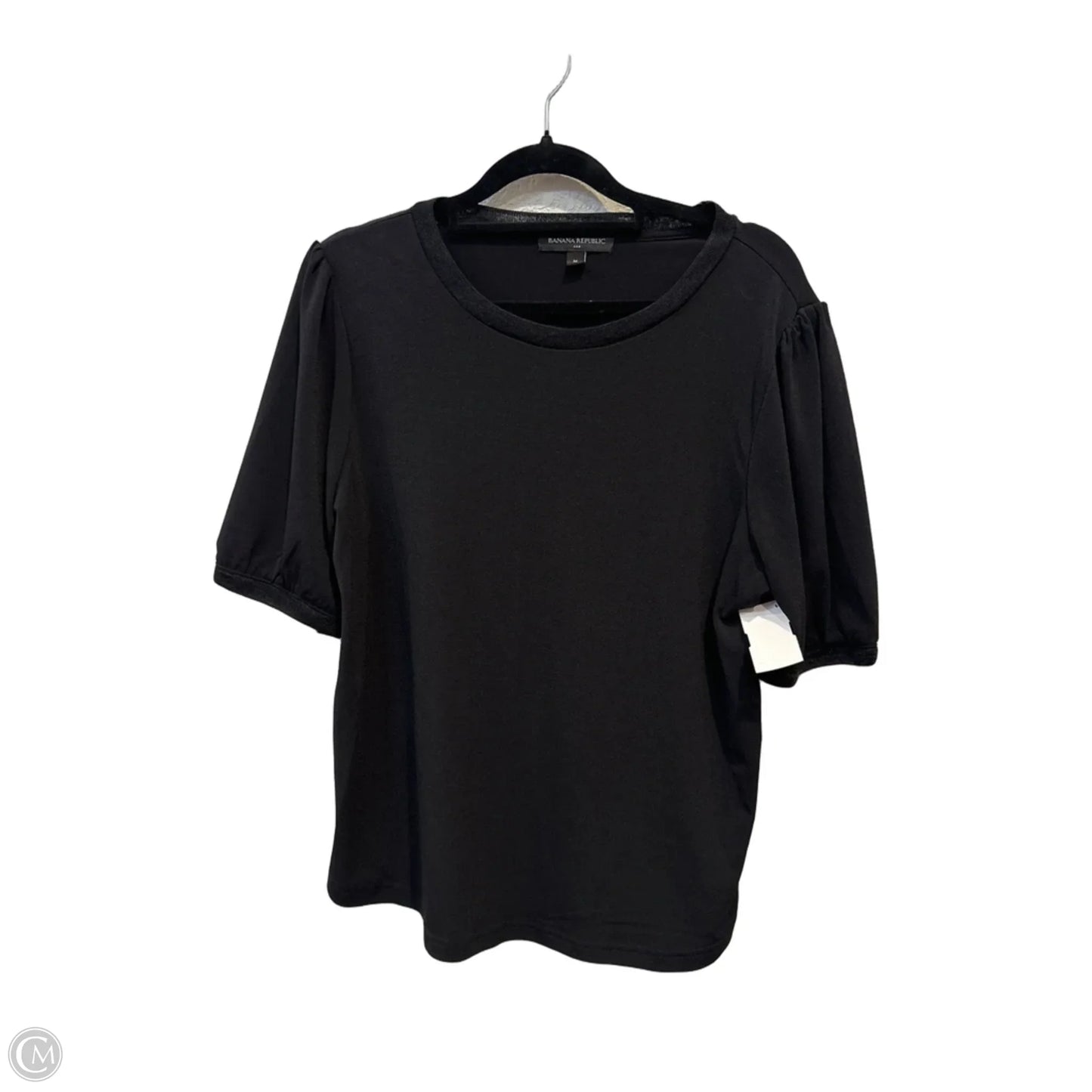 Top Short Sleeve By Banana Republic In Black, Size: M