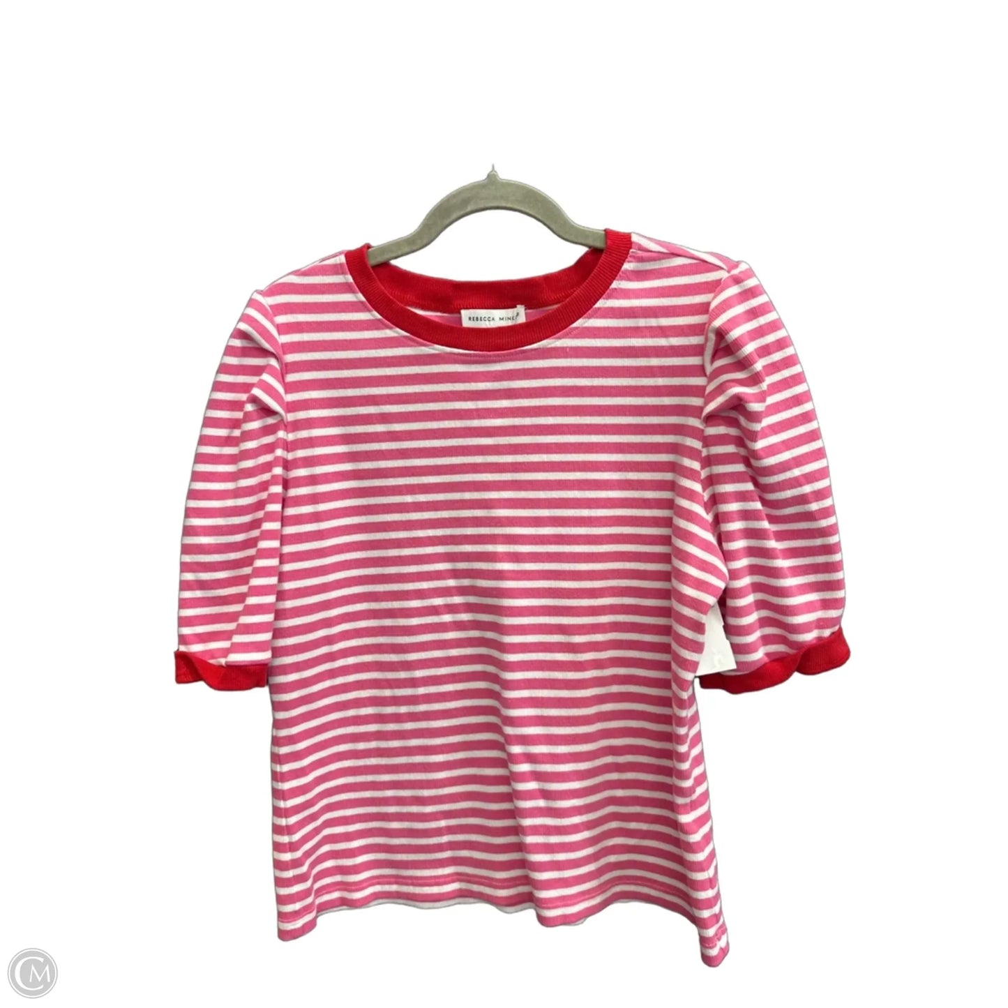Top Short Sleeve Designer By Rebecca Minkoff In Striped Pattern, Size: Xl