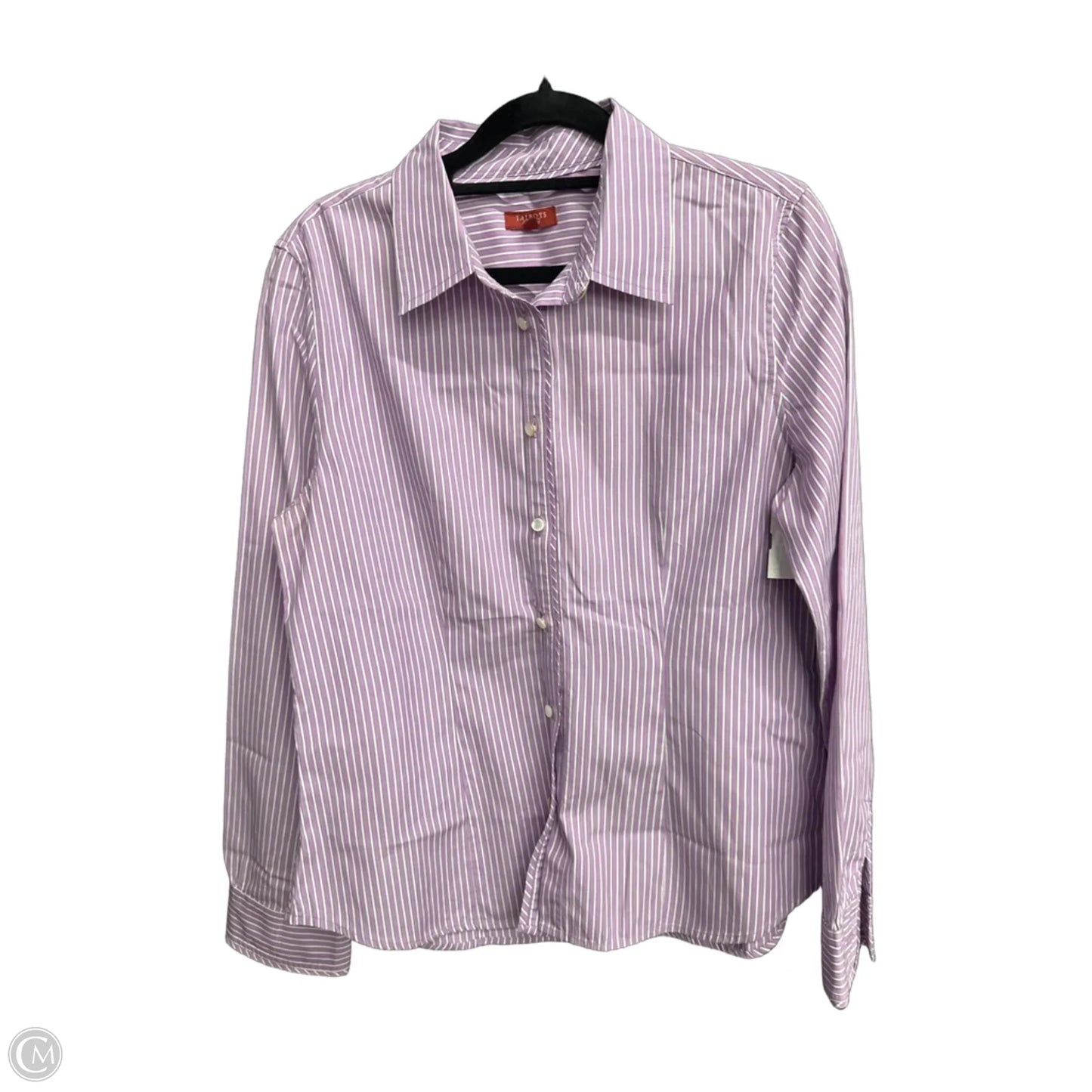 Top Long Sleeve By Talbots In Striped Pattern, Size: M
