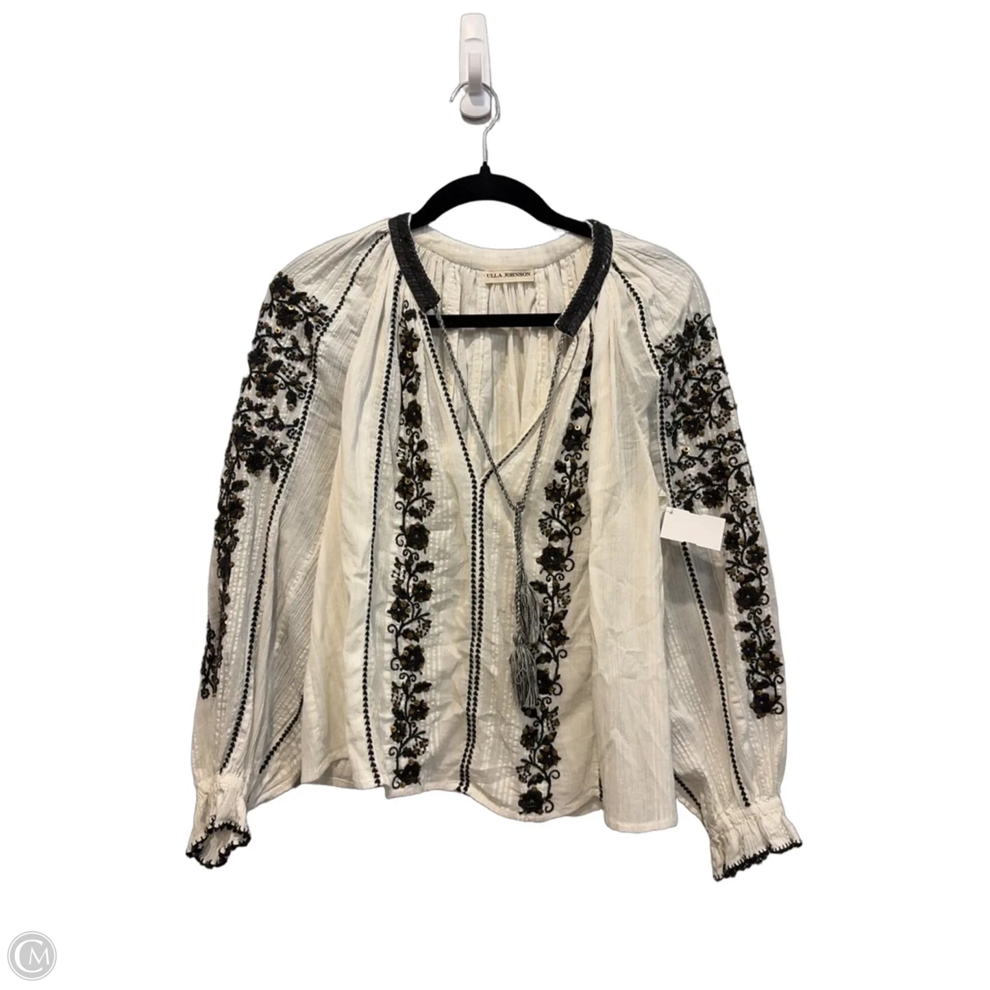 Blouse Long Sleeve By Ulla Johnson In White, Size: M