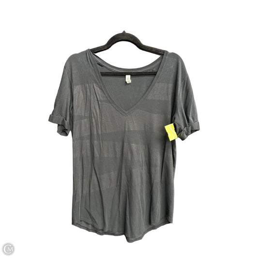 Athletic Top Short Sleeve By Lululemon In Black, Size: 10