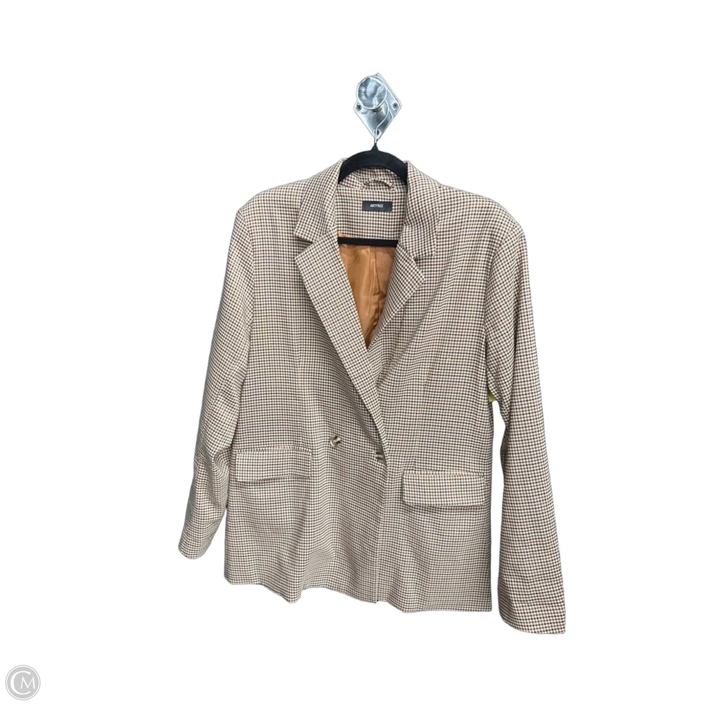 Blazer By Clothes Mentor In Plaid Pattern, Size: L