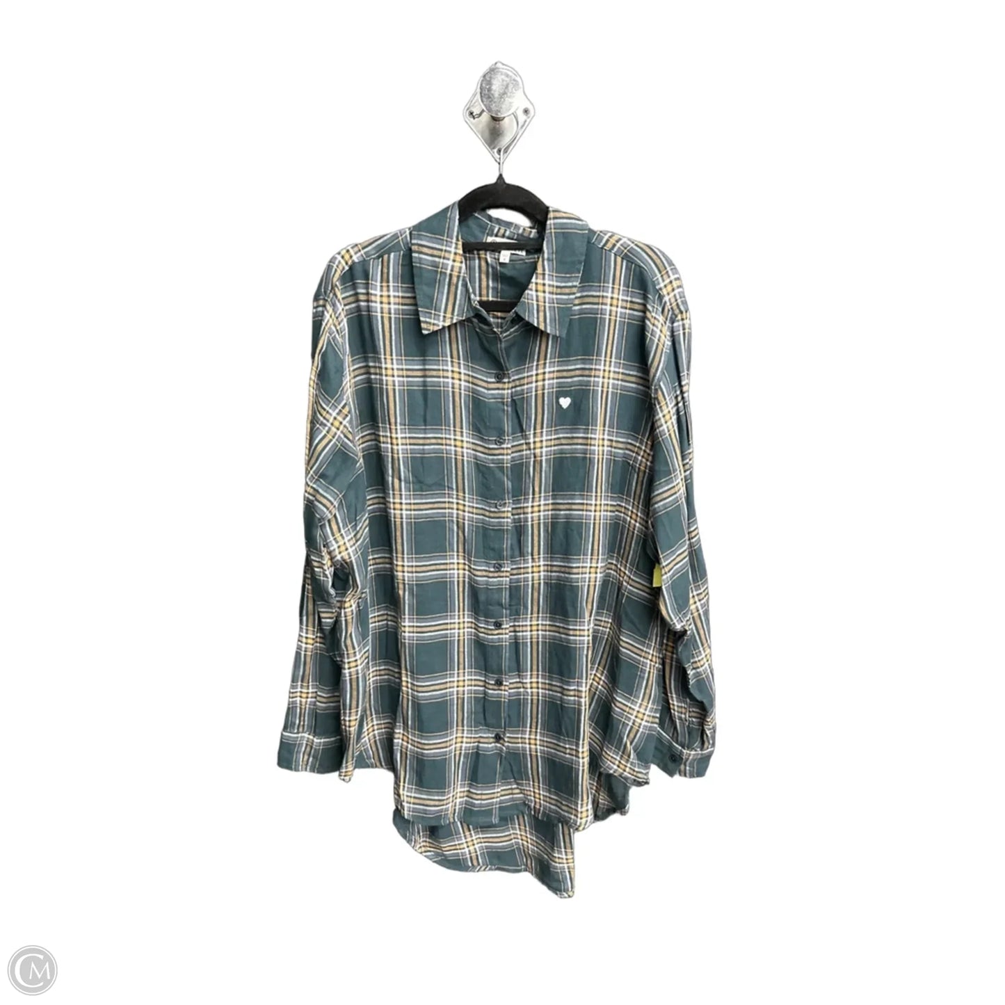 Top Long Sleeve By Sundry In Plaid Pattern, Size: Xs