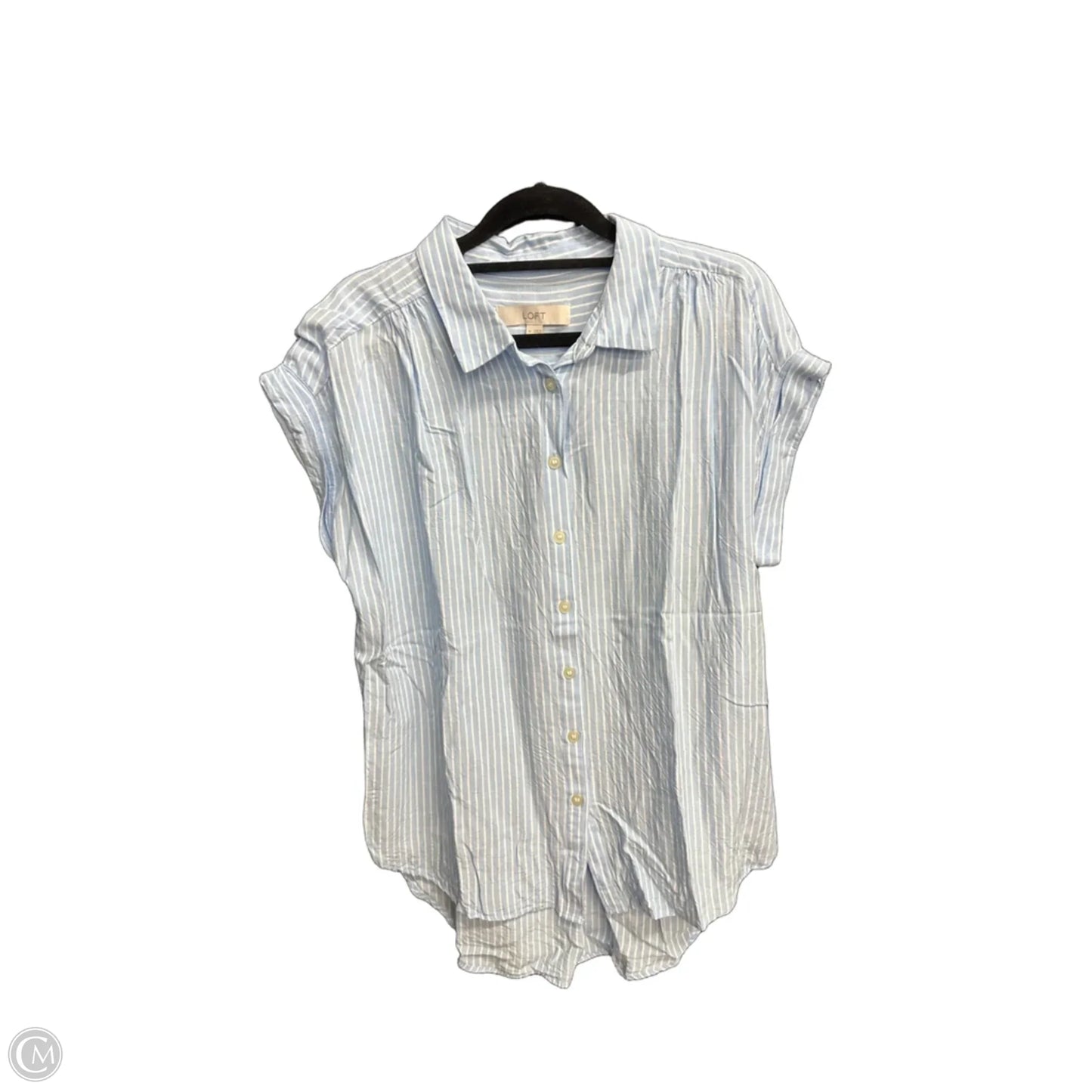 Top Short Sleeve By Loft In Striped Pattern, Size: M