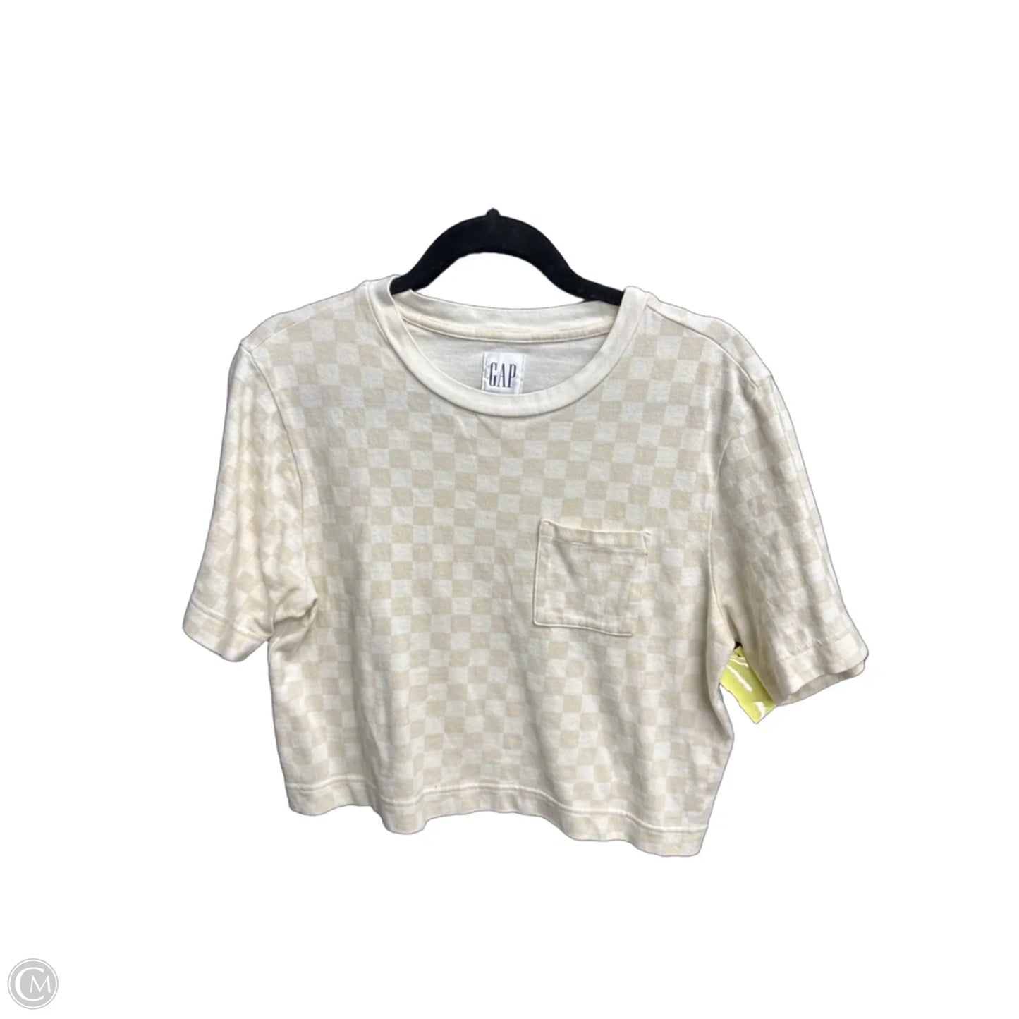 Top Short Sleeve By Gap In Checkered Pattern, Size: Xs