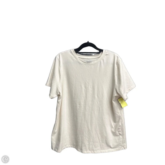Top Short Sleeve Basic By A New Day In Beige, Size: L