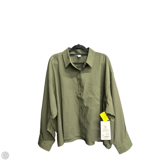 Top Long Sleeve By Athleta In Green, Size: Xl