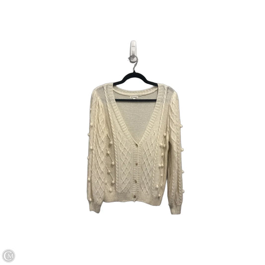 Sweater Cardigan By Blu Pepper In Cream, Size: L