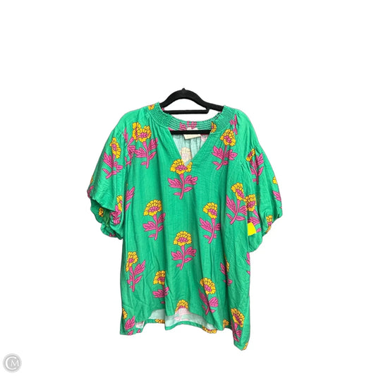 Top Short Sleeve By Umgee In Floral Print, Size: Xl