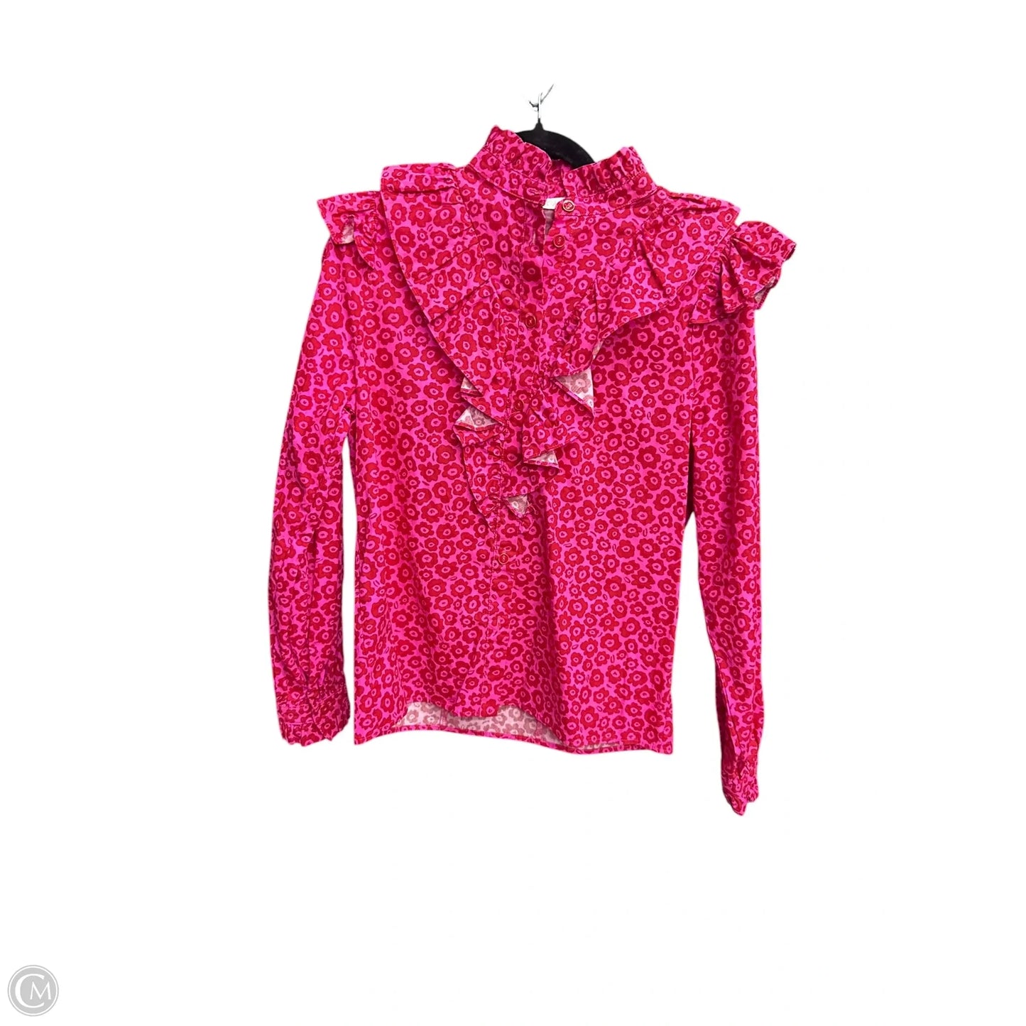 Top Long Sleeve By Karlie In Pink & Red, Size: S